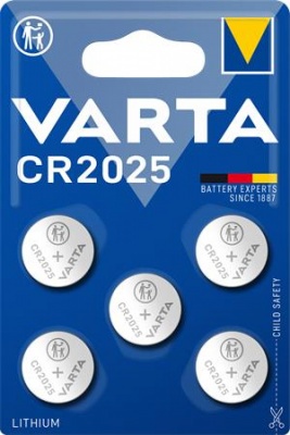 Gombelem, CR2025, 5 db, VARTA